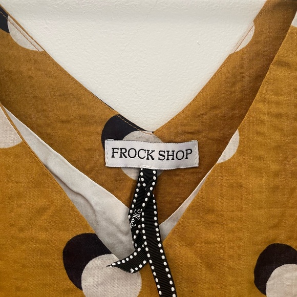 Frock Shop tank midi Dress Yellow black white Polka Dot Women Small S 2 4 6 - Picture 4 of 4